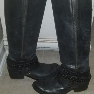 Bronx leather knee boots